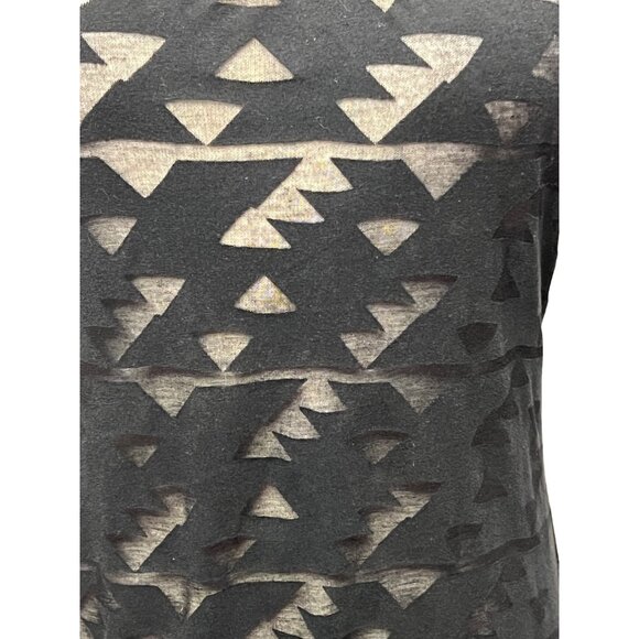 Miken Swim Black Sheer Geometric Cover-Up Dress Mini Medium Sleeveless Racer - Picture 8 of 14